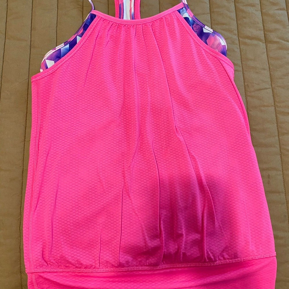 Ivivva by Lululemon Girls Pink Double Dutch Racerback Tank - Size 12